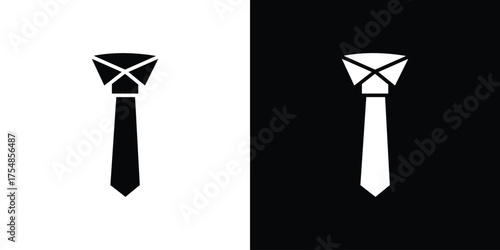 Tie icon. Black and white simple flat design icon
