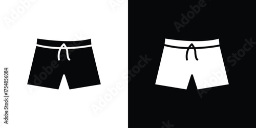 Swim shorts icon. Black and white simple flat design icon