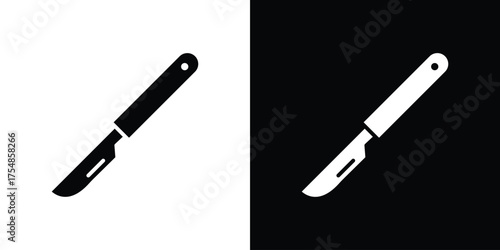 Scalpel icon. Black and white simple flat design icon