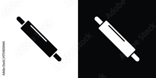 Rolling pin icon. Black and white simple flat design icon