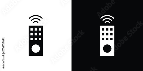 Remote icon. Black and white simple flat design icon