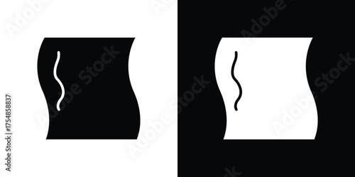 Rag icon. Black and white simple flat design icon