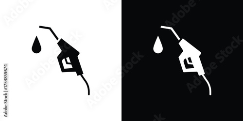 petrol icon. Black and white simple flat design icon