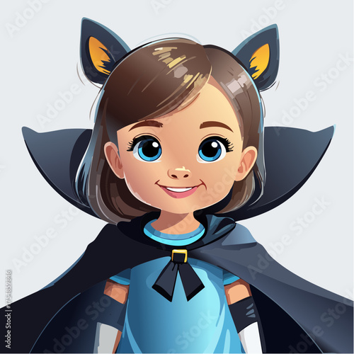 Kleinkind mit Fledermaus-Umhang