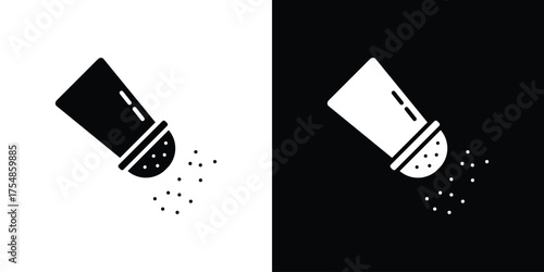 Pepper shaker icon. Black and white simple flat design icon