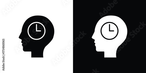 Patience icon. Black and white simple flat design icon
