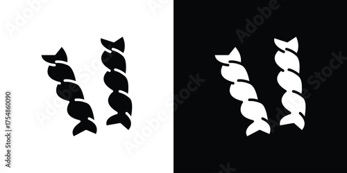 Pasta icon. Black and white simple flat design icon