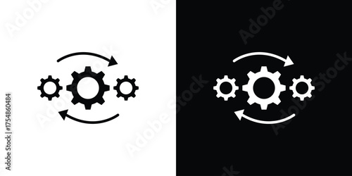 Operation icon. Black and white simple flat design icon