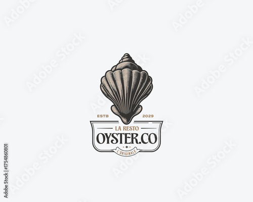 fresh seafood restaurant logo template 