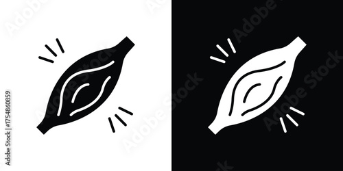 Myalgia icon. Black and white simple flat design icon
