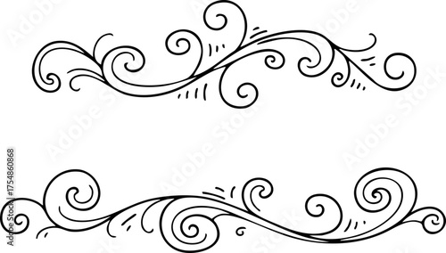 Elegant floral swirl design for wedding invitations and decorative elements, adding a touch of sophistication to any design project with vintage charm