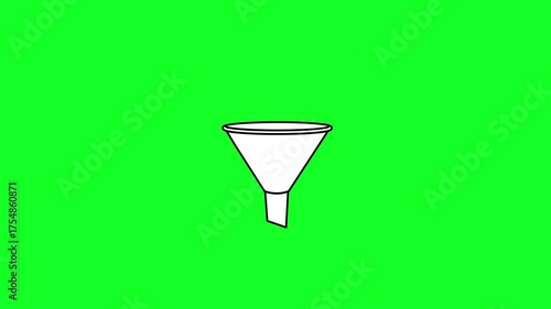 Data Filter Animation, Document Sorting, Information Funnel Process