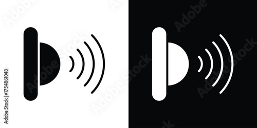 Motion sensor icon. Black and white simple flat design icon