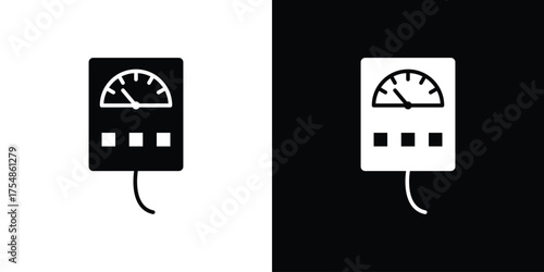 Meter icon. Black and white simple flat design icon