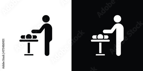 Massage icon. Black and white simple flat design icon