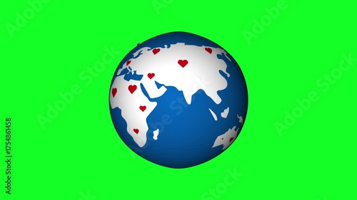 Global Love Animation, World Connection, Charity and Humanity Concept