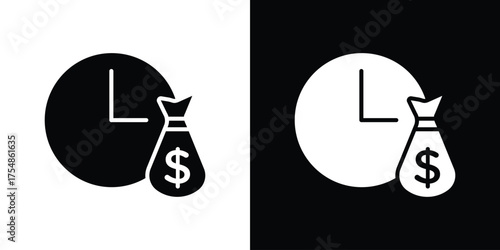 Long term investment icon. Black and white simple flat design icon