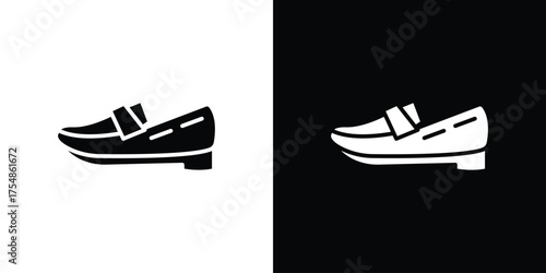 Loafer icon. Black and white simple flat design icon