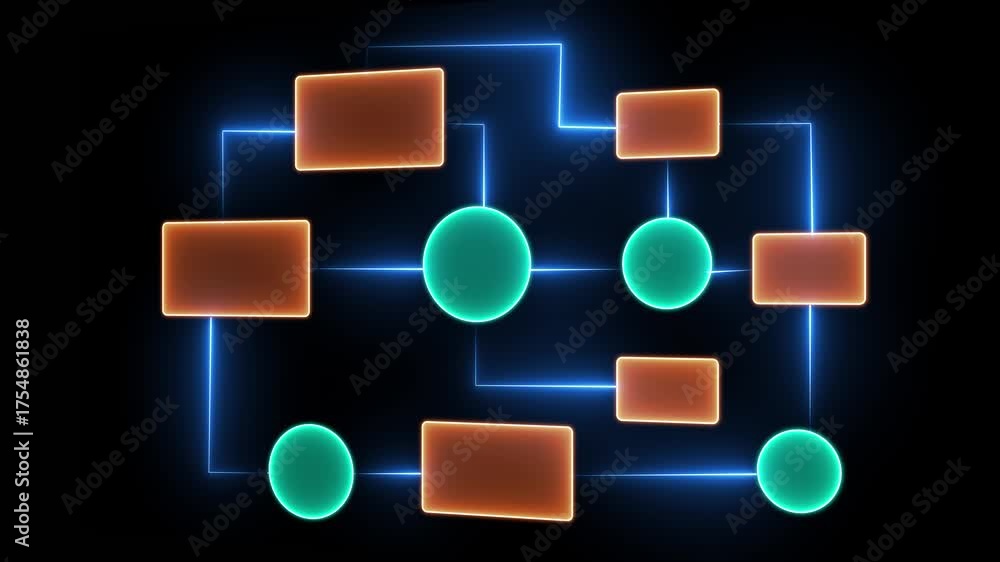 Business process and workflow automation with flowchart concept on the ...