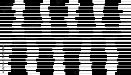 Black and white abstract geometric pattern with transition effect for sporty and modern background. Vector Format Illustration 