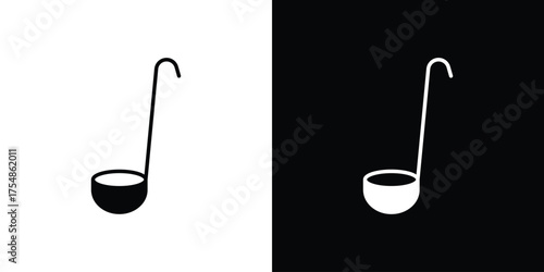Ladle icon. Black and white simple flat design icon