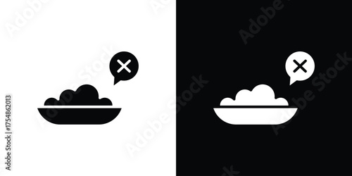 Lack of appsetite icon. Black and white simple flat design icon