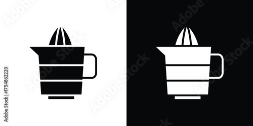 Juicer squeezer icon. Black and white simple flat design icon
