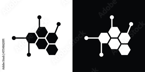 Hormones icon. Black and white simple flat design icon
