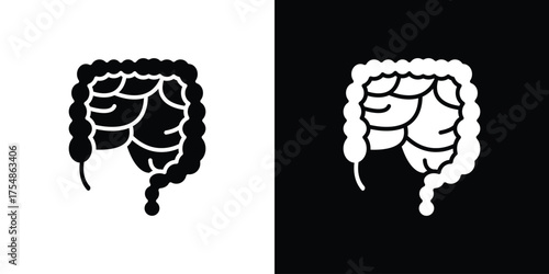 Gut icon. Black and white simple flat design icon