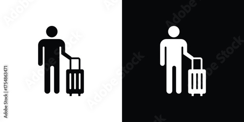 Guest icon. Black and white simple flat design icon