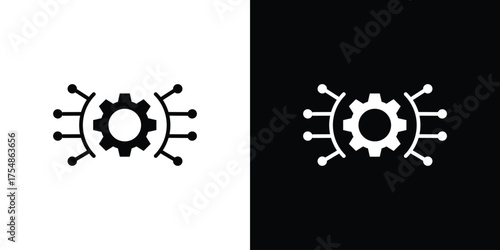 Function icon. Black and white simple flat design icon