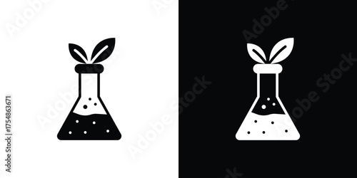 GMO icon. Black and white simple flat design icon