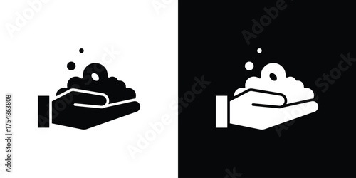 Foam icon. Black and white simple flat design icon
