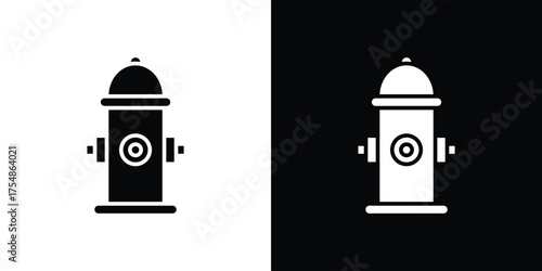 Fire hydrant icon. Black and white simple flat design icon