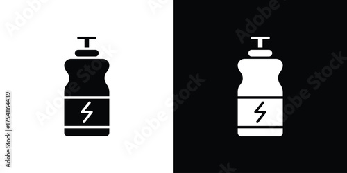 Energy drink icon. Black and white simple flat design icon