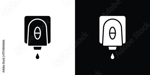 Electrical soap box icon. Black and white simple flat design icon
