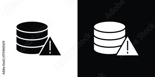 Data loss icon. Black and white simple flat design icon