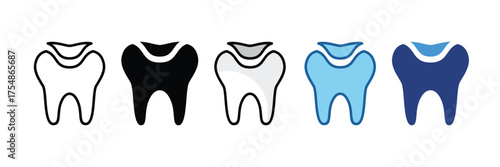 Tooth Filling  Icon Element For Design