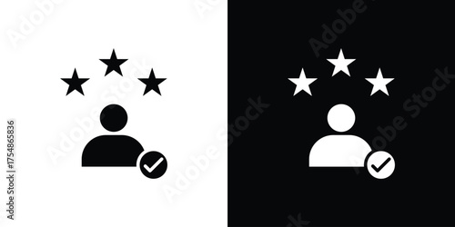 Customer experience icon. Black and white simple flat design icon