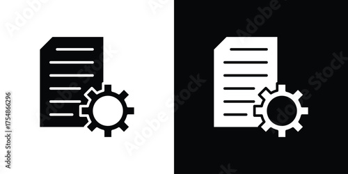 Compile icon. Black and white simple flat design icon