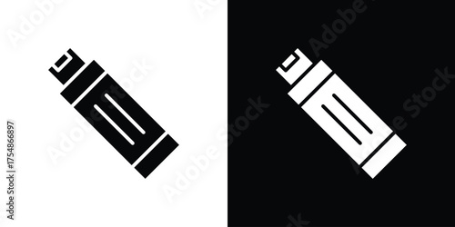 Chew gum icon. Black and white simple flat design icon