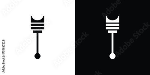 Car Piston icon. Black and white simple flat design icon