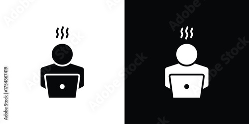 Burnout icon. Black and white simple flat design icon