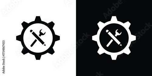 Business development icon. Black and white simple flat design icon