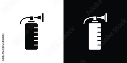 Breast pump icon. Black and white simple flat design icon