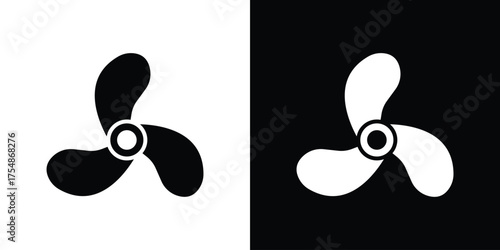 Boat screw icon. Black and white simple flat design icon