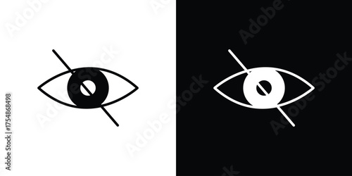Blindness icon. Black and white simple flat design icon