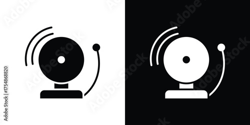 Bell school icon. Black and white simple flat design icon