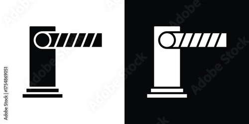 Barrier icon. Black and white simple flat design icon