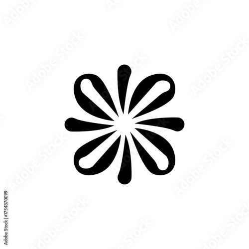 Starburst Flower SVG, Retro Bloom Icon SVG, Abstract Floral Symbol SVG, Decorative Emblem Design SVG, Mandala Outline SVG, SVG Files for Cricut